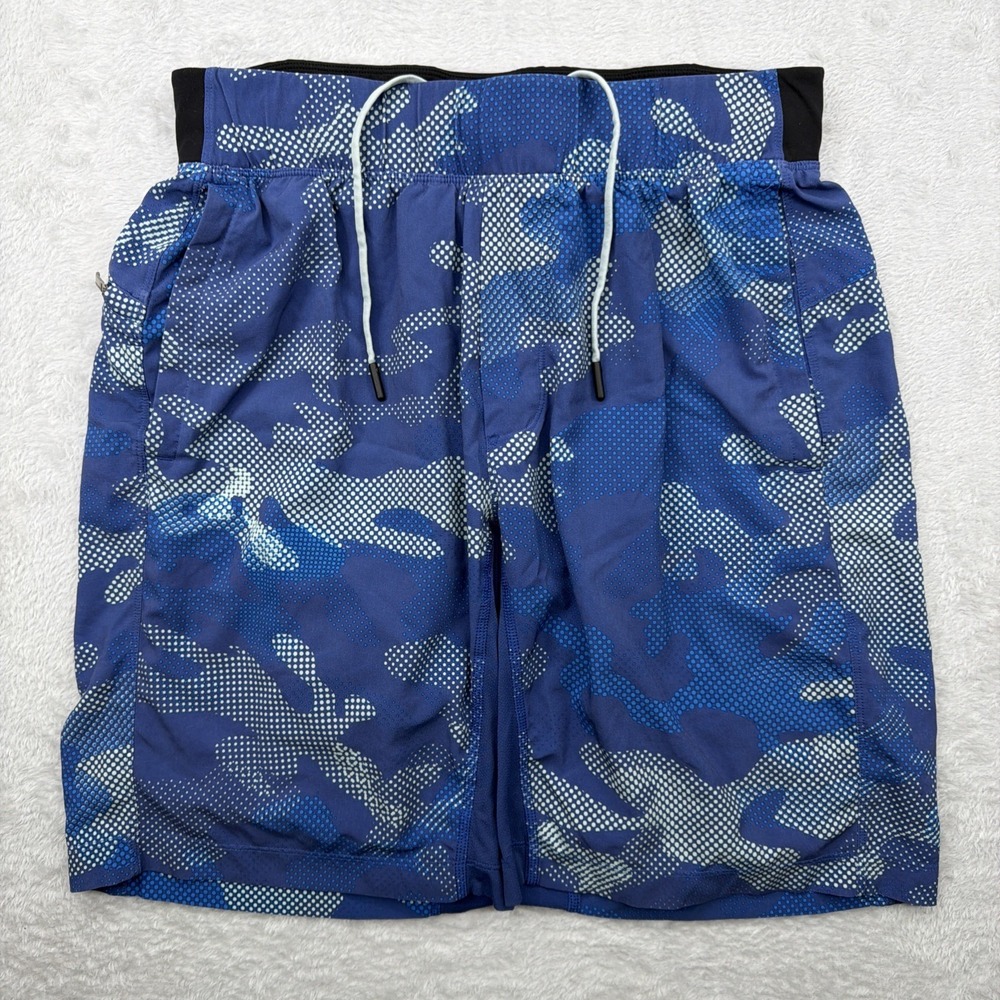 Lululemon MensLarge T.H.E. Short Luxtreme Liner 28x9 Nautical Blue Camo 2 Stash